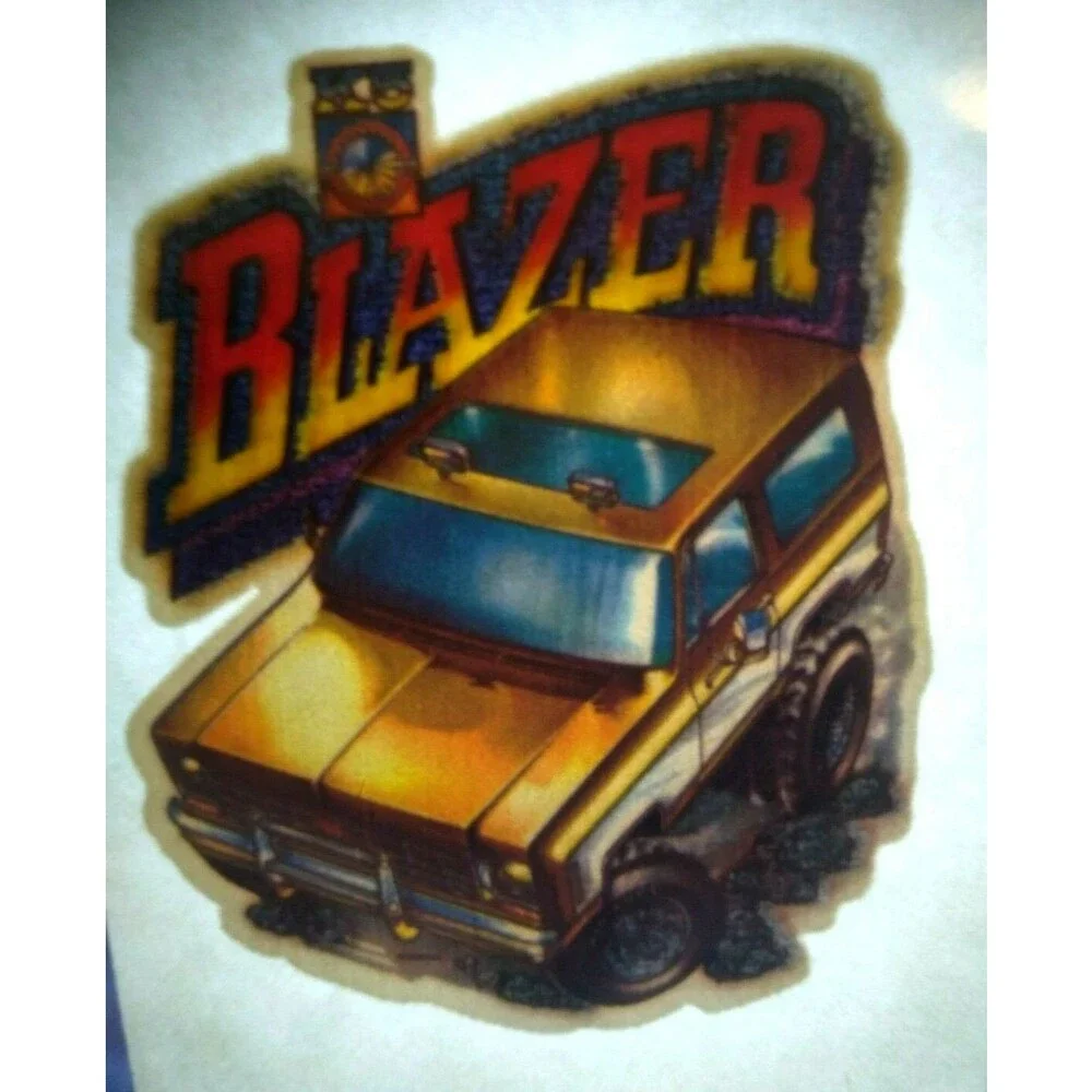 Blazer 4x4 Truck Screamin Gleamin Glitter Iron-On Decal Donruss Vintage Retro